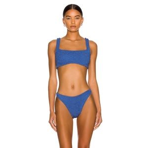 NWT Hunza G Xandra bikini metallic denim